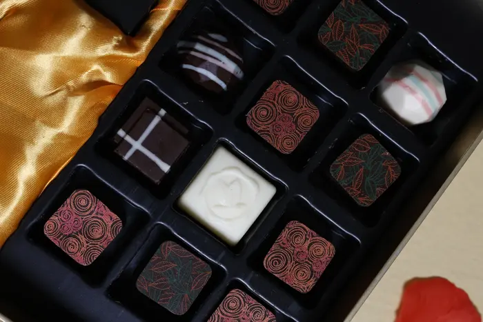 Le praline nel vassoio