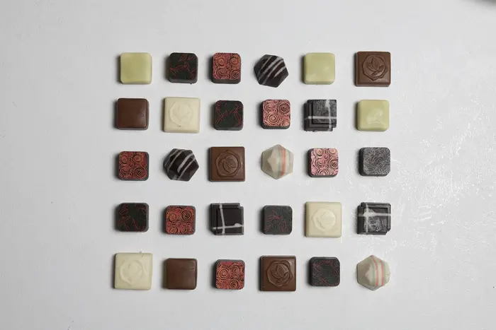 Le praline disposte a griglia