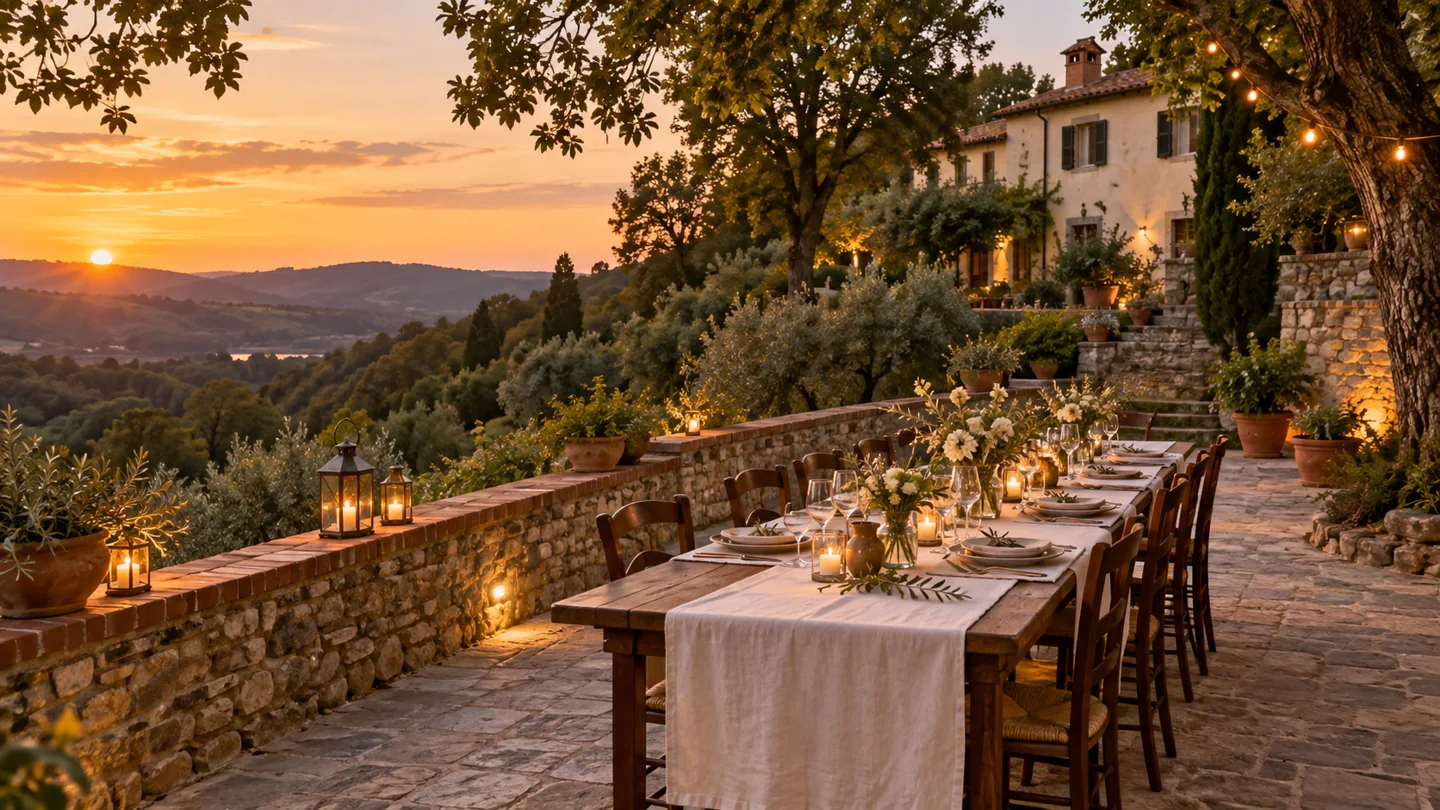 Visualizzazione immaginata di un evento al podere